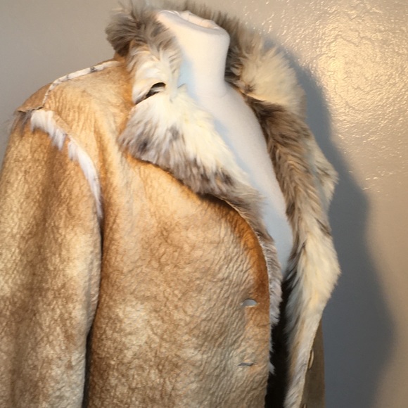 True Grit Jackets & Blazers - TRUE GRIT Buffalo Fur Button Jacket Camel Medium